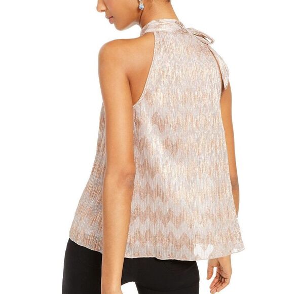 NEW! INC Tie-Neck Shine Halter Top size Medium - Picture 2 of 13